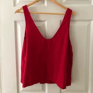 Reformation red linen tank